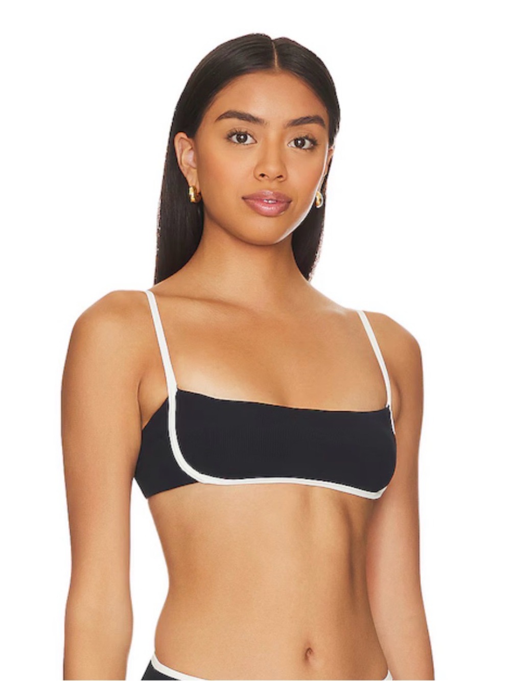 L*Space Hazel Bikini Top in Black & Cream  NWT